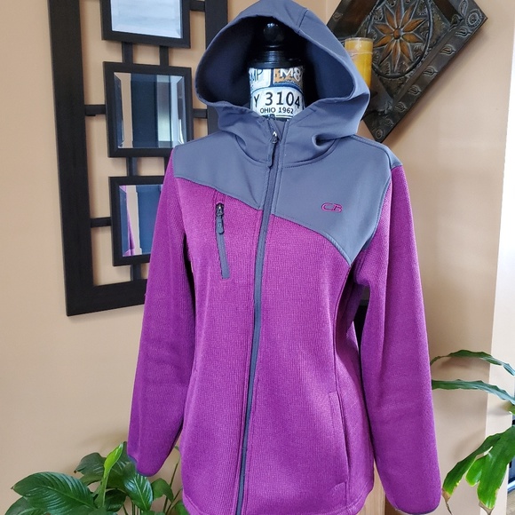 Jackets & Blazers - CB PURPLE & GRAY HOODED ATHLETIC JACKET!